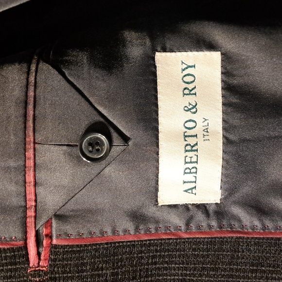 🇮🇹 Alberto & Roy Italian men's size 46R Beautiful black corderoy suit jacket - Picture 4 of 8